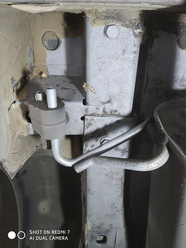 лонжерон авто после пексоструйной обработки